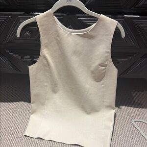 Vince Cream leather Tank Top